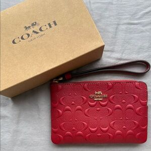 Coach Red Wristlet Clutch